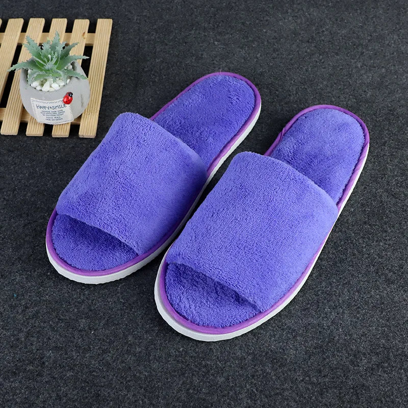 New Winter Women Fur Slippers Open Toe Flip Flops Thicken Warm Plush Home Shoes Couple Indoor Slippers for Bedroom Slides