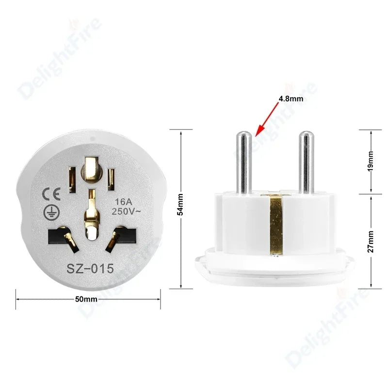 Universal Plug Adapter FR AU UK US To EU Travel Power Adapter  American To European Euro Converter Adapter Wall Electric Socket