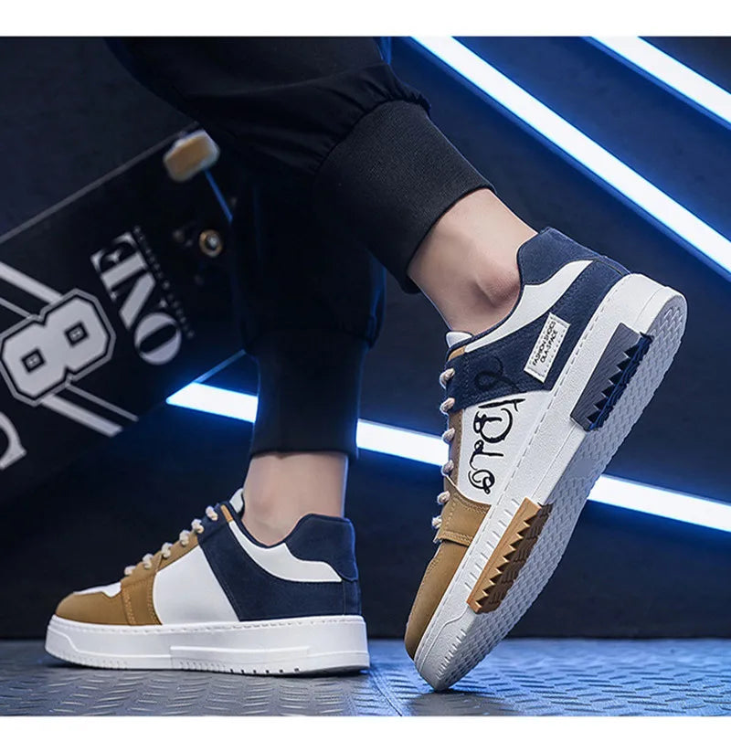 New Fashion Designer Shoes Men Casual Platform Sneakes Lace Up Trainers Student Sneakes Mens Vulcanized Shoes Zapatillas Hombre