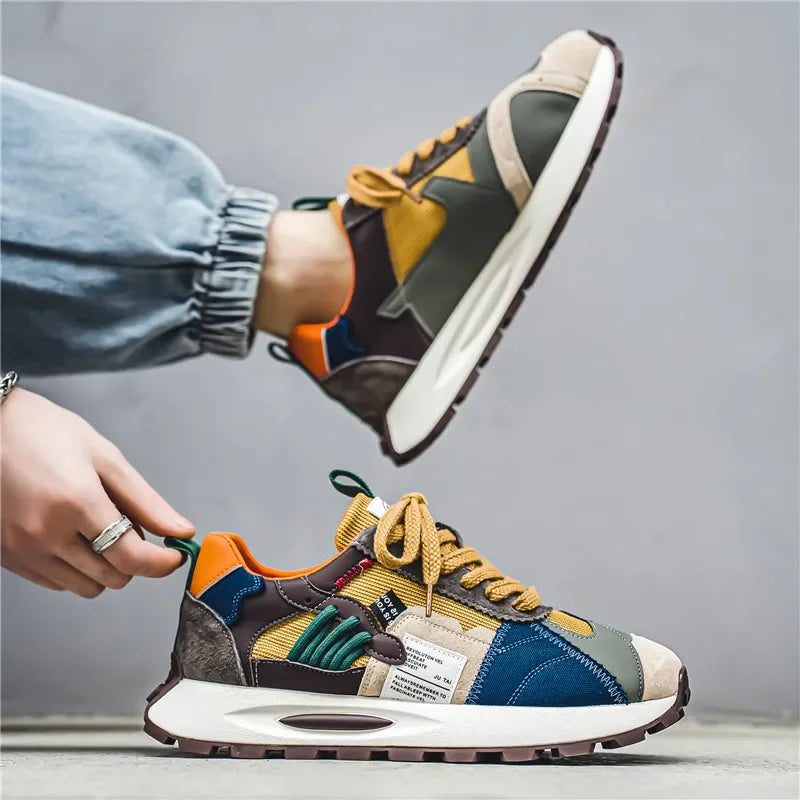 SYTK Fashion Designer Men Shoes Dissolve Thick Shoes Casual Sneakers Men Platform Trend  Chunky Sneakers Walking Shoes