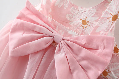 Girls Summer New Fragmented Flower Hanging Strap Mesh Skirt Children's Princess Skirt Holiday Beach Skirt Children's Clothing