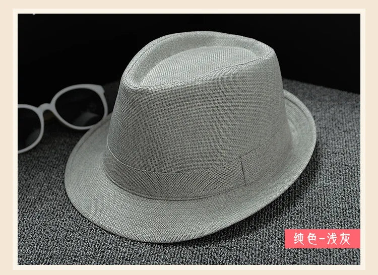 Summer Fedora Hat for Men Fashionable Elegant Vintage Black Women White Red Brim 1920s Panama Top Jazz Beach Unisex Classic Cap