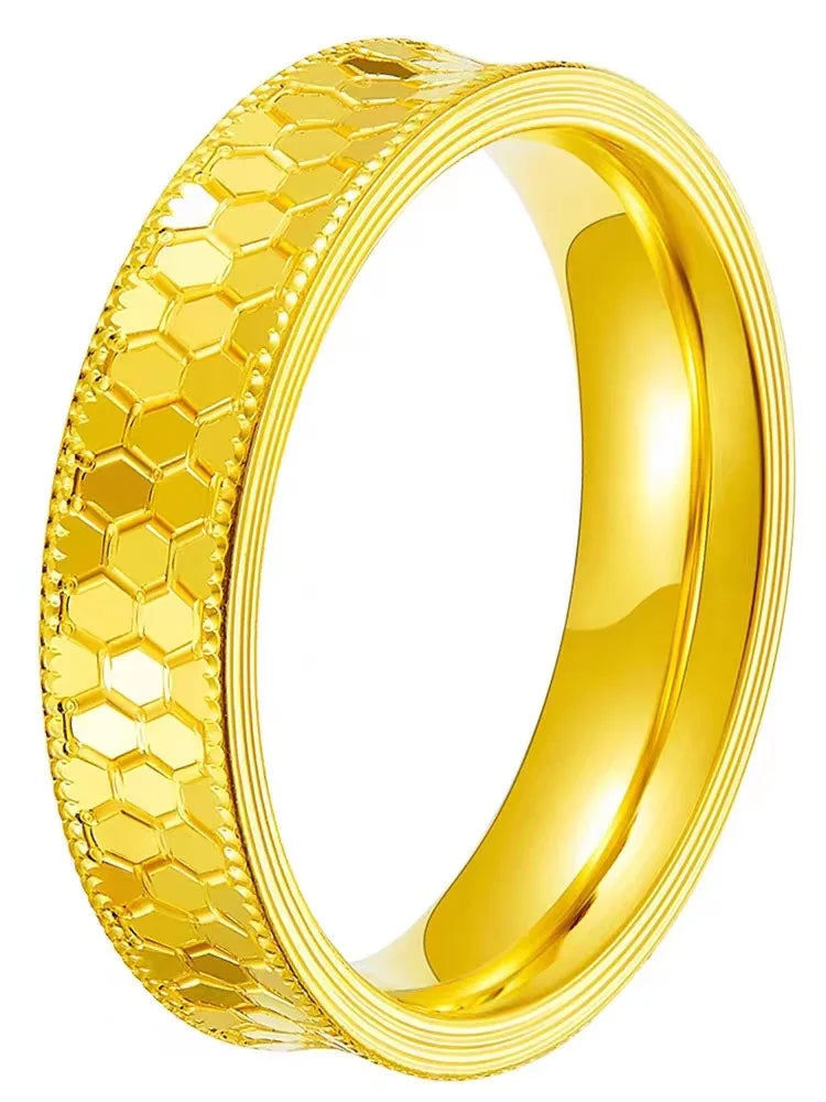 High quality 24K pure gold dragon scale ring for men and women diamond ring AU999 real gold couple