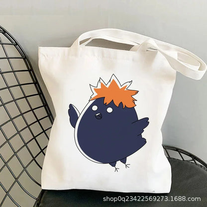 Anime Haikyuu Printed Canvas Bag Original Night One Shoulder Student Fashion Handbag in Stock