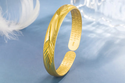 925 Sterling Silver Gold Colour Leaf Bangles Bracelet For Women Luxury Quality High Jewelry Wholesale Free Divery Jewellery