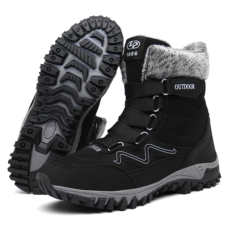 Winter Boots Men 2023 New Warm Plush Snow Boots Unisex Women Outdoor Work High Top Hiking Shoes Non-slip Mid-Calf Boots