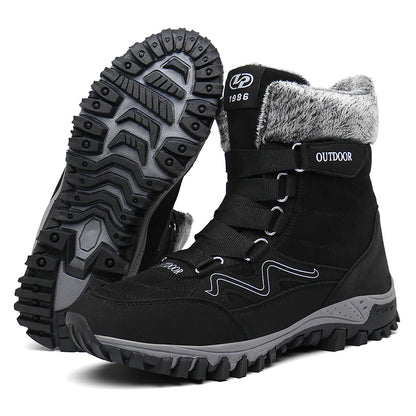 Winter Boots Men 2023 New Warm Plush Snow Boots Unisex Women Outdoor Work High Top Hiking Shoes Non-slip Mid-Calf Boots