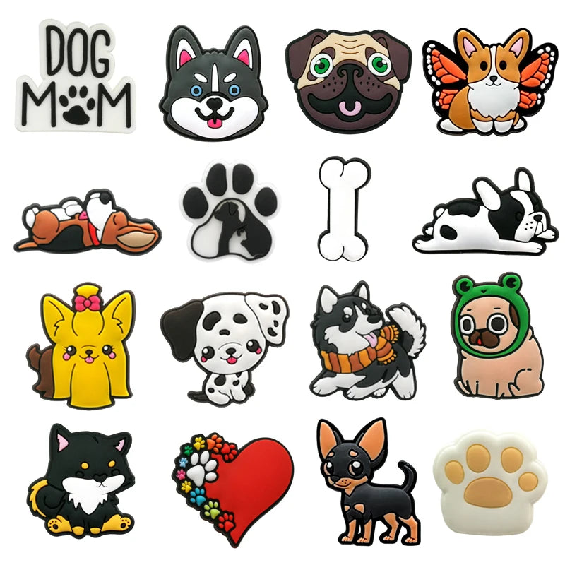 New Arrivals Cute Dog Shoe Charms for Crocs Accessories Charms Sandals Shoe Decorations Pins Kids Women Favor Gift