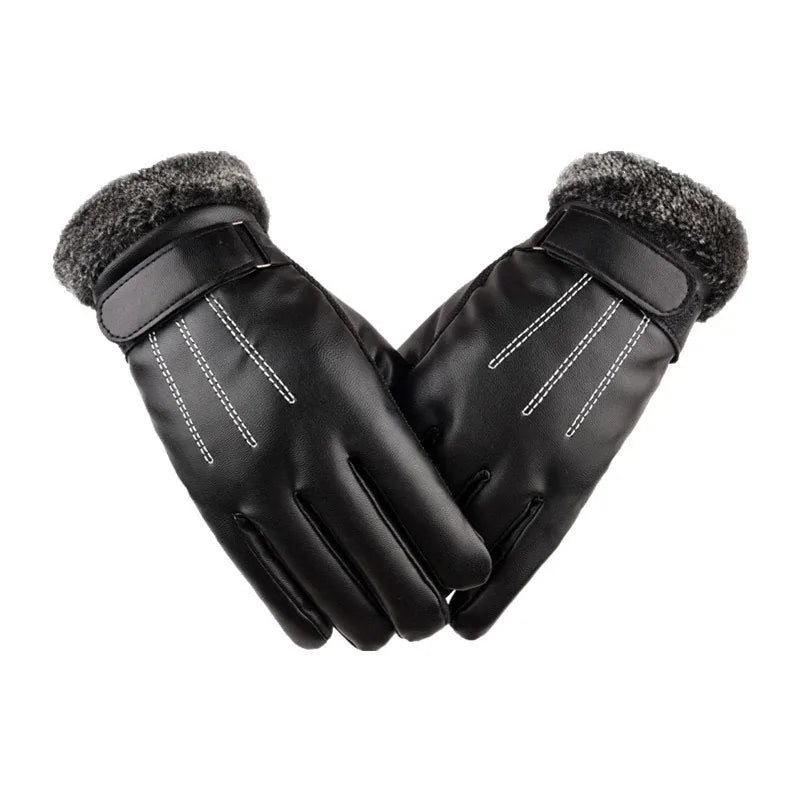 Winter Cycling Gloves Men's Motorcycle Winter Outdoor Waterproof And Cold Protection Pile Thick Riding Electric Car Warm Gloves