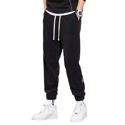 Spring Autumn Men's Loose-Fit Wide-Leg Casual Pants Trendy Brand Heavyweight Sports Korean Style Trendy Fashion Pants