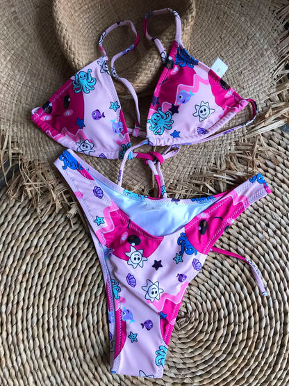 Micro Designer Bikinis Brand Triangle High Cut Thong Bikini Set Chic Swimsuit Women Swimwear Summer Beach Bathing Suits Monikini