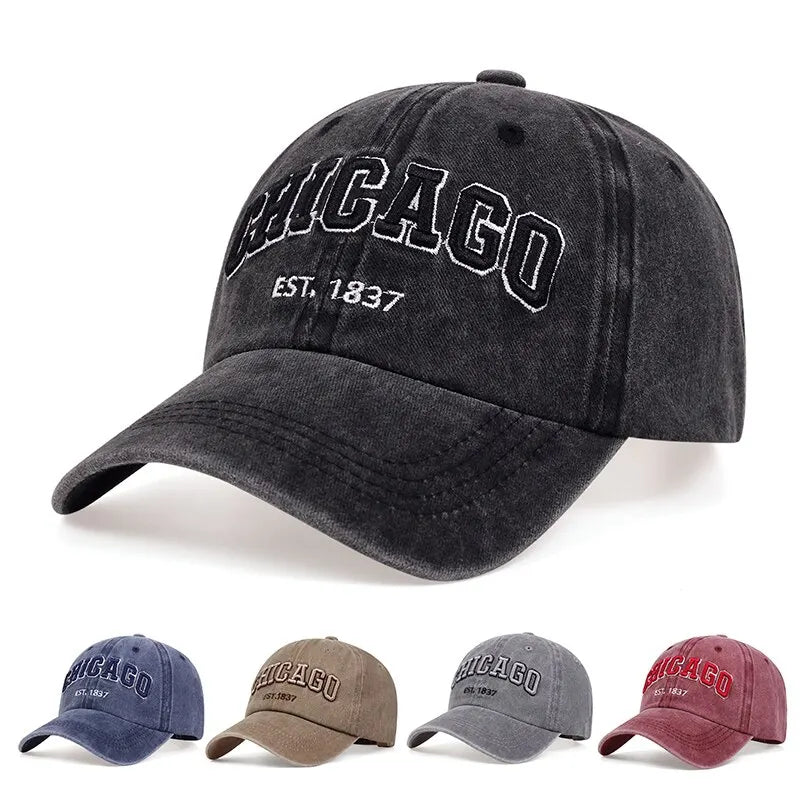 New Letter CHICAGO Baseball Cap Men Women Spring Summer Cotton Unisex Baseball Snapback Hat Hip Hop Trucker Caps Gorras