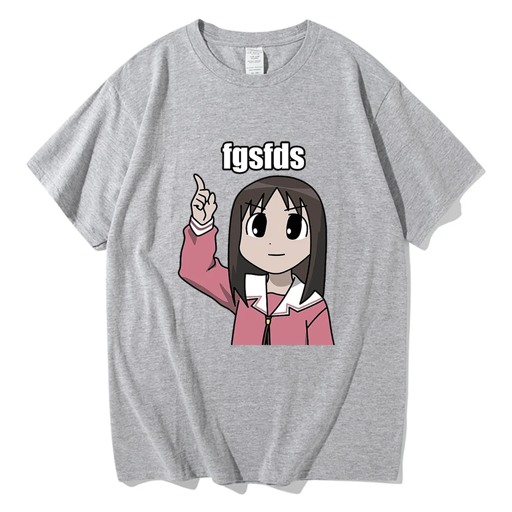 Osaka Autistic Fgsfds T Shirt Men Harajuku Funny Kawaii Ayumu Tshirt Unisex High Quality Anime Azumanga Daioh Cotton Tees Shirts