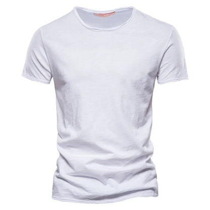 Round neck solid colour bamboo cotton short sleeve T-shirt cotton