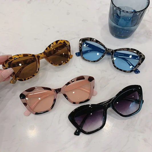 Retro Vintage Cat Eye Sunglasses Multicolor Leopard Print Cateye Sunglasses Goggle Gafas Sol Mujer Summer Sunscreen Sun Glasses