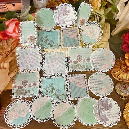 Vintage Leaves Lace Doily Paper Pieces Scrapbooking Paper Pack Handmade Craft Paper Background Pad Card Wrapping Cardstock