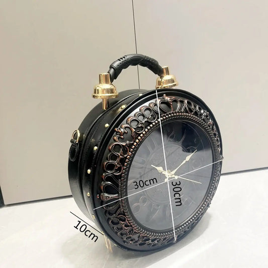 Luxury Designer Purses and Handbags Shoulder Bags funny clock-shaped bag funny Women's round bag pu leather Woman's bag