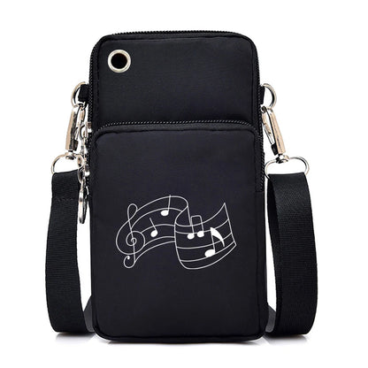 Mini Mobile Phone Bag Women Musical Symbols Messenger Bag Hanging Neck Coin Purse Vertical Handbag Fashion Small Crossbody Bag