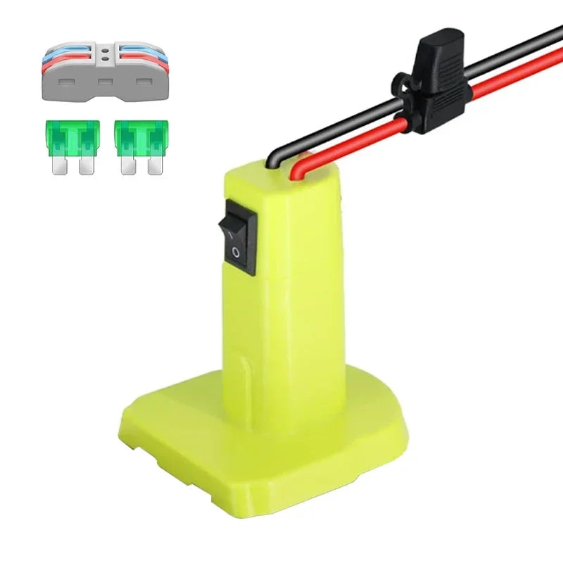 Power Wheels Adapter for Ryobi 18V Battery with Fuse Switch DIY Battery Adapter Connector for Ryobi 18V Nimh/Nicd/Li-ion Battery