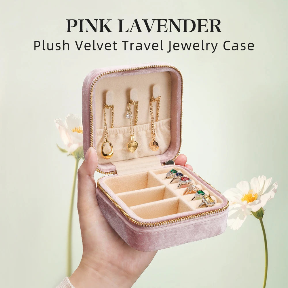 TAIMY High Quality Velvet Mini Travel Portable Girl Kawaii Custom Logo Jewelry Box Suede Jewellery Boxes Organizer