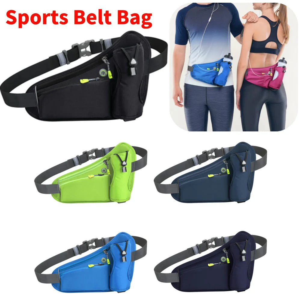 Sport Waist Pack Large Capacity Hydration Belt Pack Multifunction Water Bottle Holder Bag Waterproof for Running Cycling