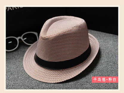 Summer Fedora Hat for Men Fashionable Elegant Vintage Black Women White Red Brim 1920s Panama Top Jazz Beach Unisex Classic Cap