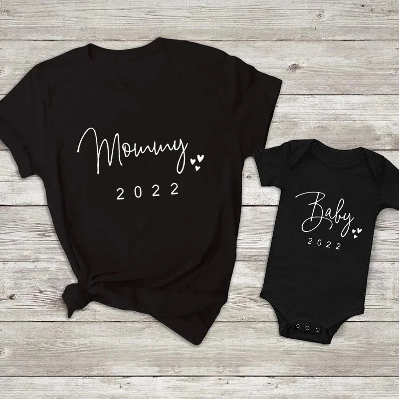 Funny Baby Daddy 2024 Family Matching Clothing Simple Pregnancy Announcement Family Look T Shirt Baby Dad Matching Clothes