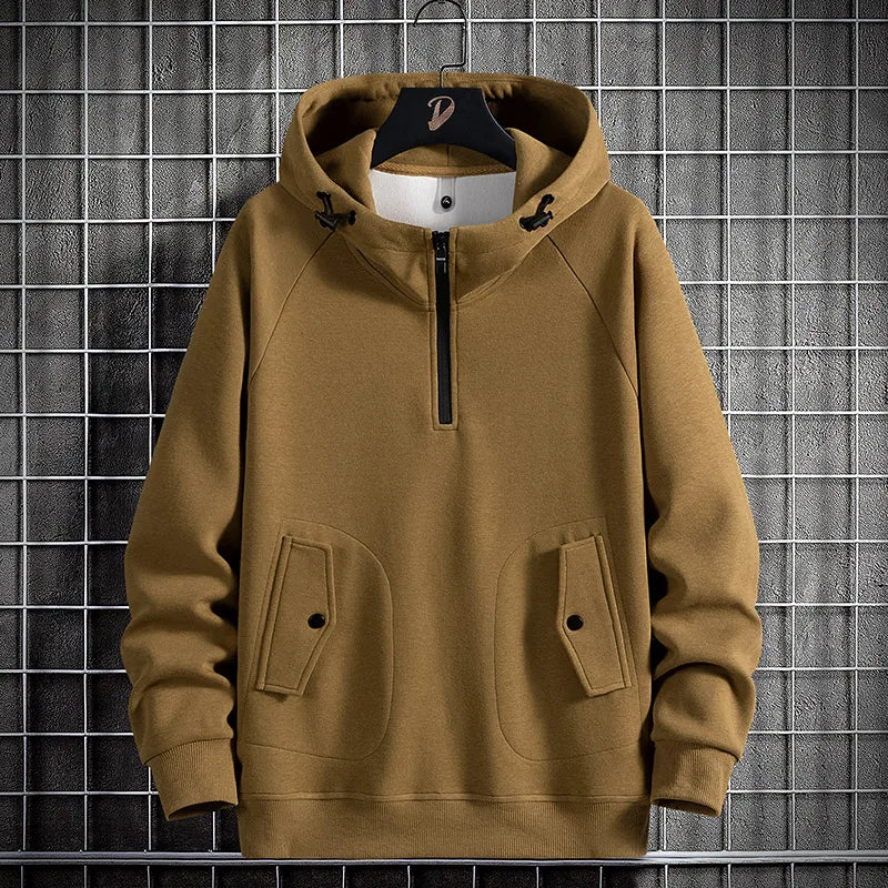 Men Sweatshirts Cotton Hooded Oversized 6XL 7XL 8XL Plus Size Zipper Long Sleeve Pullovers Autumn Streetwear Pocket Sportswear