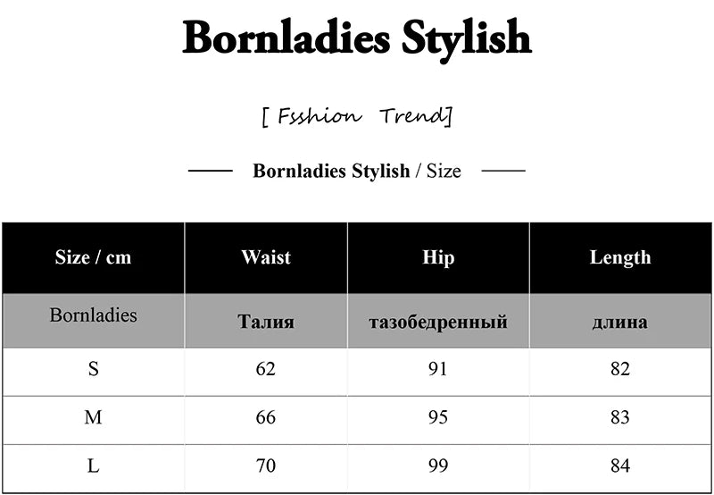 Bornladies Elegant Slim Print Women'S Skirt Bodycon High Waist Midi Skirts Streetwear Classic Skirt Fashion Female Clothing 2023