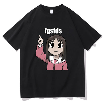 Osaka Autistic Fgsfds T Shirt Men Harajuku Funny Kawaii Ayumu Tshirt Unisex High Quality Anime Azumanga Daioh Cotton Tees Shirts