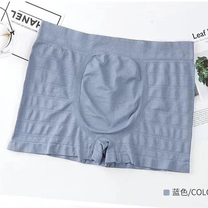 2024 Men's Panties Elasticity Breathable Underwear Thin Boxers Sexy Trunk Boxer Comfortable Seamless Man Solid Underpants Shorts