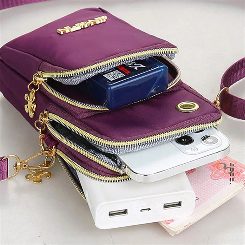 Waterproof Nylon Women Crossbody Phone Shoulder Bag Small Pouch Case Belt Wallet