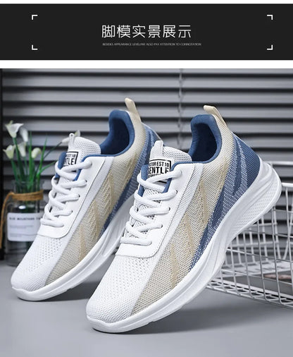 Men's Spring New Casual Running Shoes Sports Tennis Shoes Soft-soled Ultra-light Student Delivery Shoes