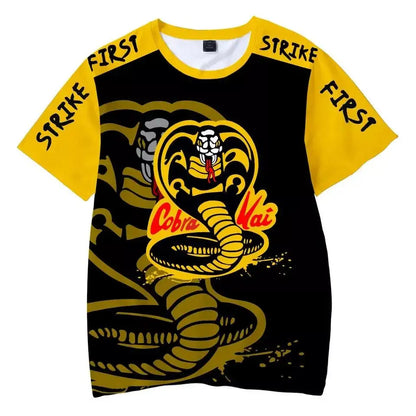 2024 Summer New 3D Digital Printed Adult Cobra Kai Digital Printed T-shirt Casual Short Sleeve T-shirt Summer Top