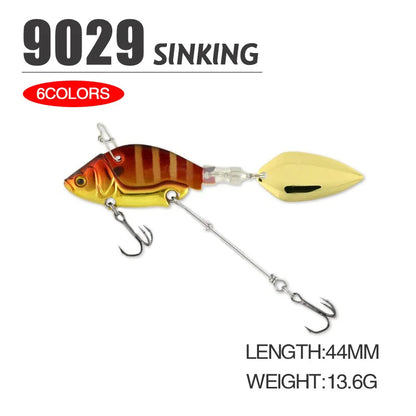 NEW Rotating Metal VIB vibration Bait Spinner Spoon Fishing Lures 13.6g 4.4cm Jigs Trout Winter Fishing Hard Baits Tackle Pesca