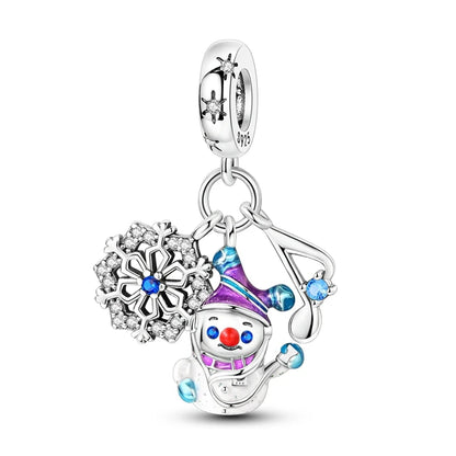 NEW 925 Sterling Silver Christmas Bell Ring Beads Snowman Heart Elk Christmas Tree Fit Original Bracelet DIY Jewelry Party Gift