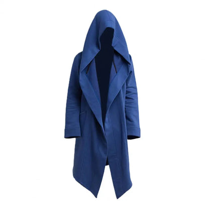 Leisure  Cool Hooded Men Trench Coat Extra Long Jacket Oversize   for Autumn