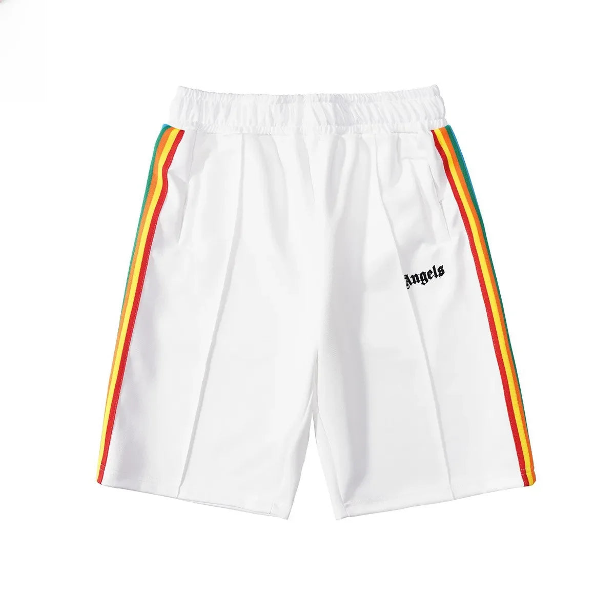 Casual Trendy Men's Straight-leg Shorts Breathable Sports Ink Print Colorful Edges Small Letter Print