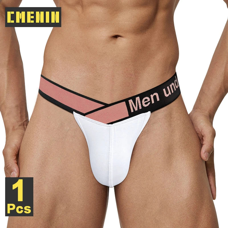 CMENIN Modal Men's Underwear Sexy High Cut Man Briefs Sissy Bikini Jockstrap Panties Male Pink Gradient Elastic Band Man Briefs