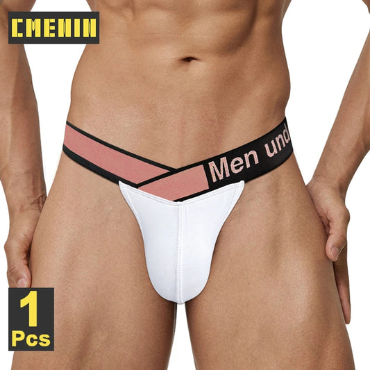 CMENIN Modal Men's Underwear Sexy High Cut Man Briefs Sissy Bikini Jockstrap Panties Male Pink Gradient Elastic Band Man Briefs