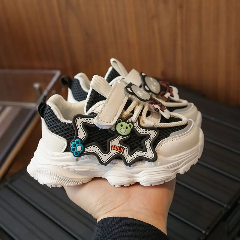 Sanrio Kuromi Kid's Summer Mesh Upper Breathable Casual Shoes Girl's Cute Cartoon Thick Soled Sports Shoes Boy's Trend Sneakers