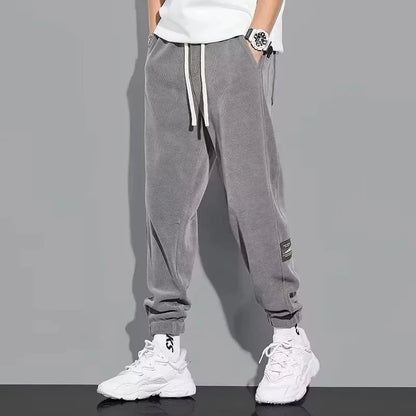 Spring Autumn Men's Loose-Fit Wide-Leg Casual Pants Trendy Brand Heavyweight Sports Korean Style Trendy Fashion Pants