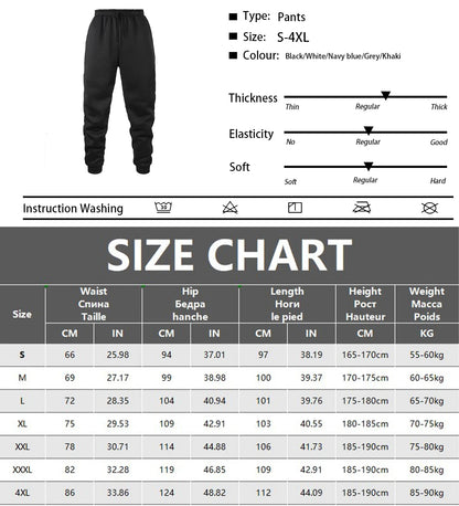 Mens Jogging Sports Pants Autumn Winter Sweatpants Men Sports Gym Trousers Fashion Solid Color Casual Workout Long Pants