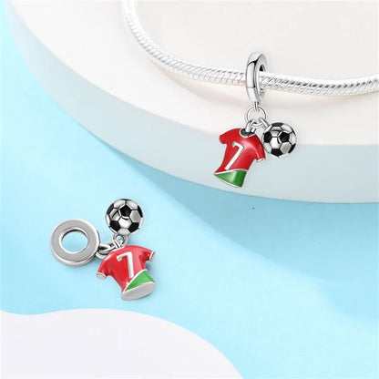 Passionate 925 Silver Dumbbell Badminton Soccer Sport Charms Beads Fit Pandach 925 Original Bracelet DIY Jewelry Graduation Gift