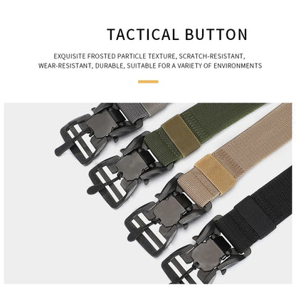 Tactical Belt Magnetic Buckle Quick Release Elastic Belt Casual Nylon Tooling Training Belt Men's Trousers Belt