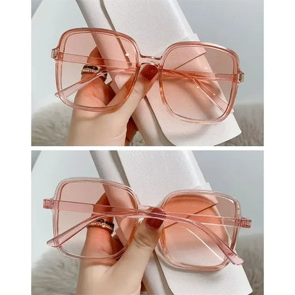 Square Sunglasses Woman Retro Vintage Gradient Sun Glasses Oversized Female Clear Lens Black White Oculos De Sol Glasses Women