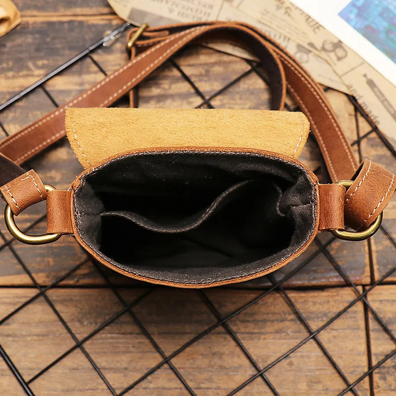 Genuine Leather Cellphone Pouch With Shoulder Strap Men Women Shoulder Bag Small Crossbody Bag Fashion Sling Bag For Outdoor