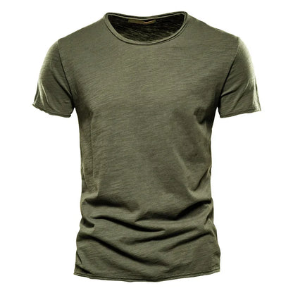 Round neck solid colour bamboo cotton short sleeve T-shirt cotton