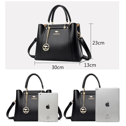 3 Layers Quality Leather Luxury Handbags Women Bags Designer Crossbody Bags for Women 2024 Large Capacity Tote Bag Sac A Main