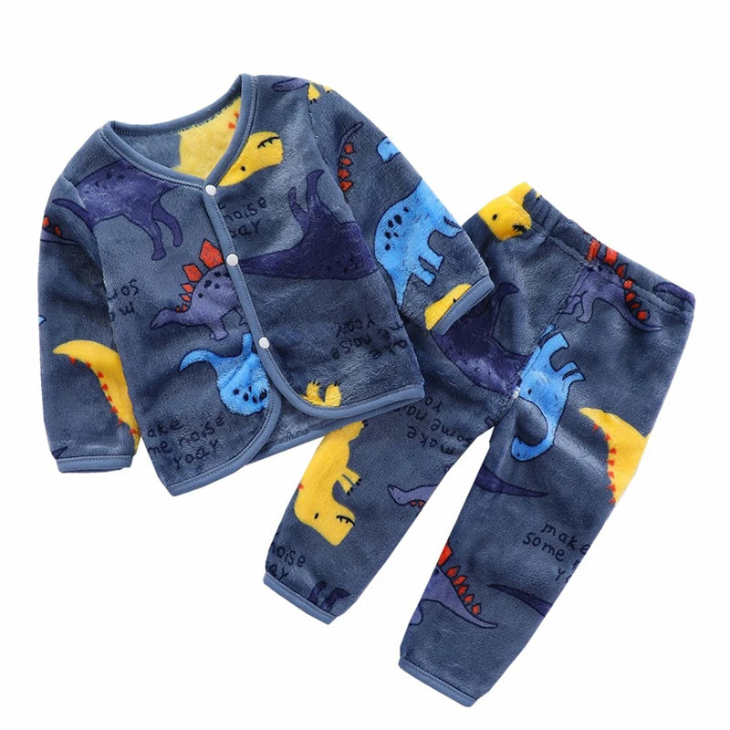 2Pcs Set Newborn Baby Clothing Flannle Girls Set Spring Autumn Suit for Babies Soft Toddler Jacket Fashion Infant Clothes 0-24 M